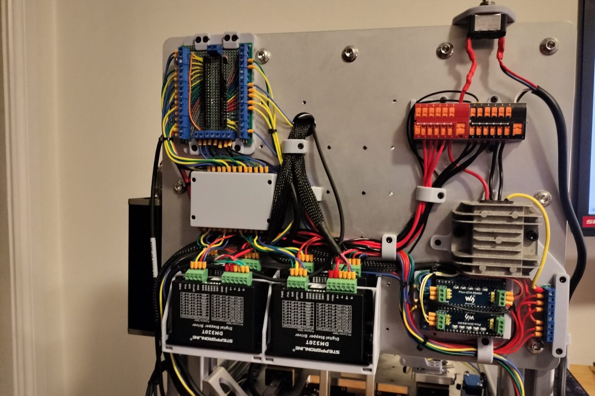 Electronics and wiring panel
